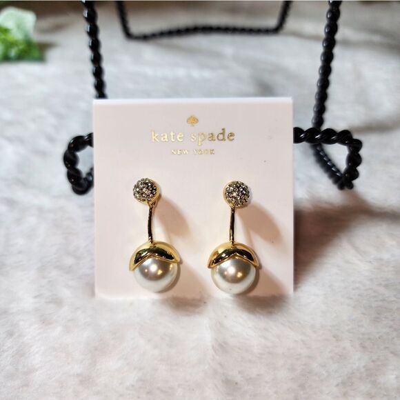 KATE SPADE FAUX PEARLPAVE'GOLD DAINTY SPARKLERS2-IN-1 EARRINGS MSRP $78.00 - Picture 10 of 14